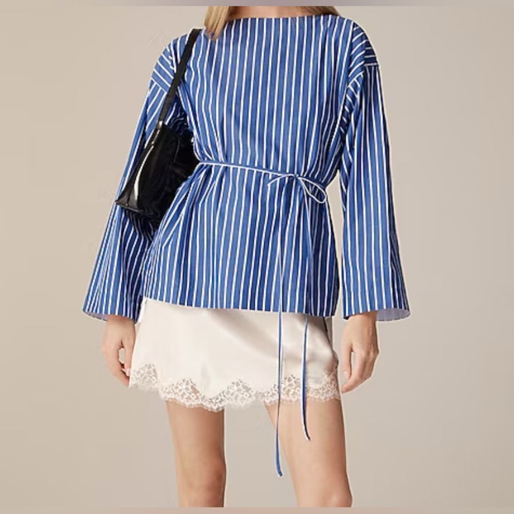 J.Crew Ciel top in striped cotton poplin NWT Size XS